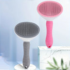 LuckeLadybug LLC slicker dog brush set in pink and gray designed for efficient grooming