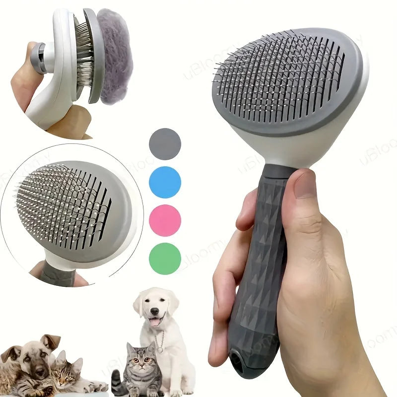 LuckeLadybug slicker dog brush with ergonomic grip for effective grooming of pets