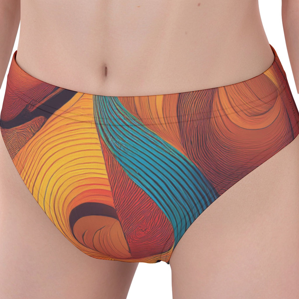 LuckeLadybug Bikini featuring vibrant abstract patterns inspired by the Smithsonian African American Art Museum