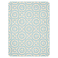 LuckeLadybug Sherpa Blanket with soft circle design throw blanket pattern in blue and beige colors