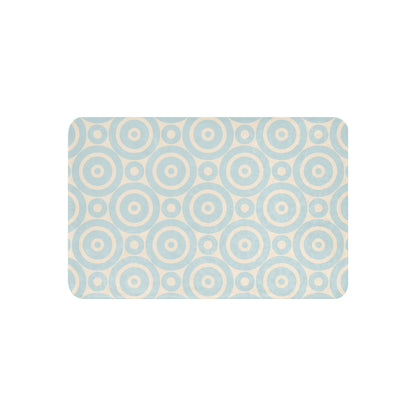 LuckeLadybug sherpa blanket with soft circle design throw blanket in blue and beige tones