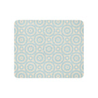 sherpa blanket featuring a soft circle design throw blanket in light blue and cream colors