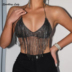 Sequined Top with Dazzling Fringe