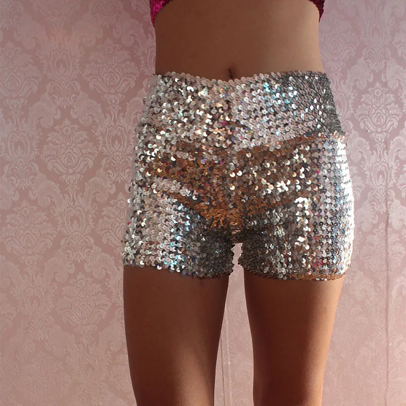 Shiny Sequined Shorts for Rave Outfit