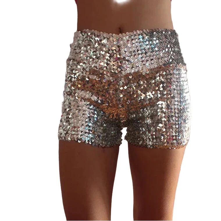 Shiny Sequined Shorts for Rave Outfit