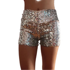 Shiny Sequined Shorts for Rave Outfit