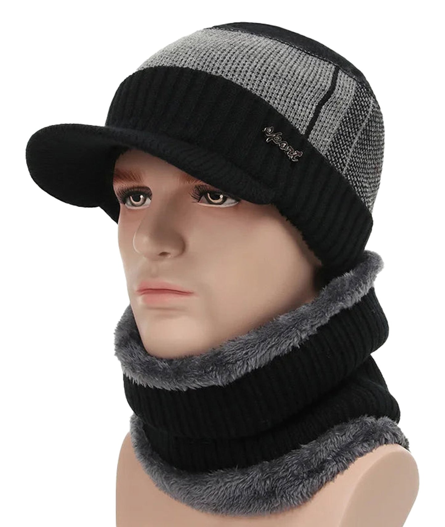 LuckeLadybug winter beanie hat with scarf set featuring a stylish design and soft lining for warmth