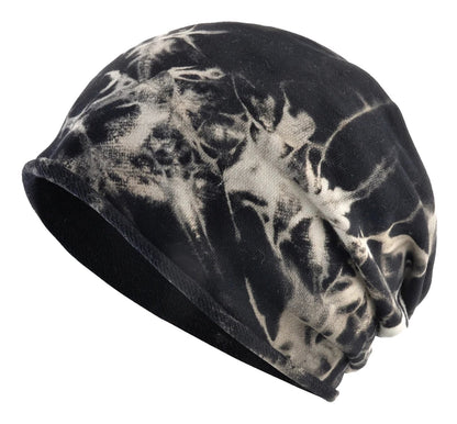 Stylish black and white spring summer beanie for women with a trendy design from LuckeLadybug LLC