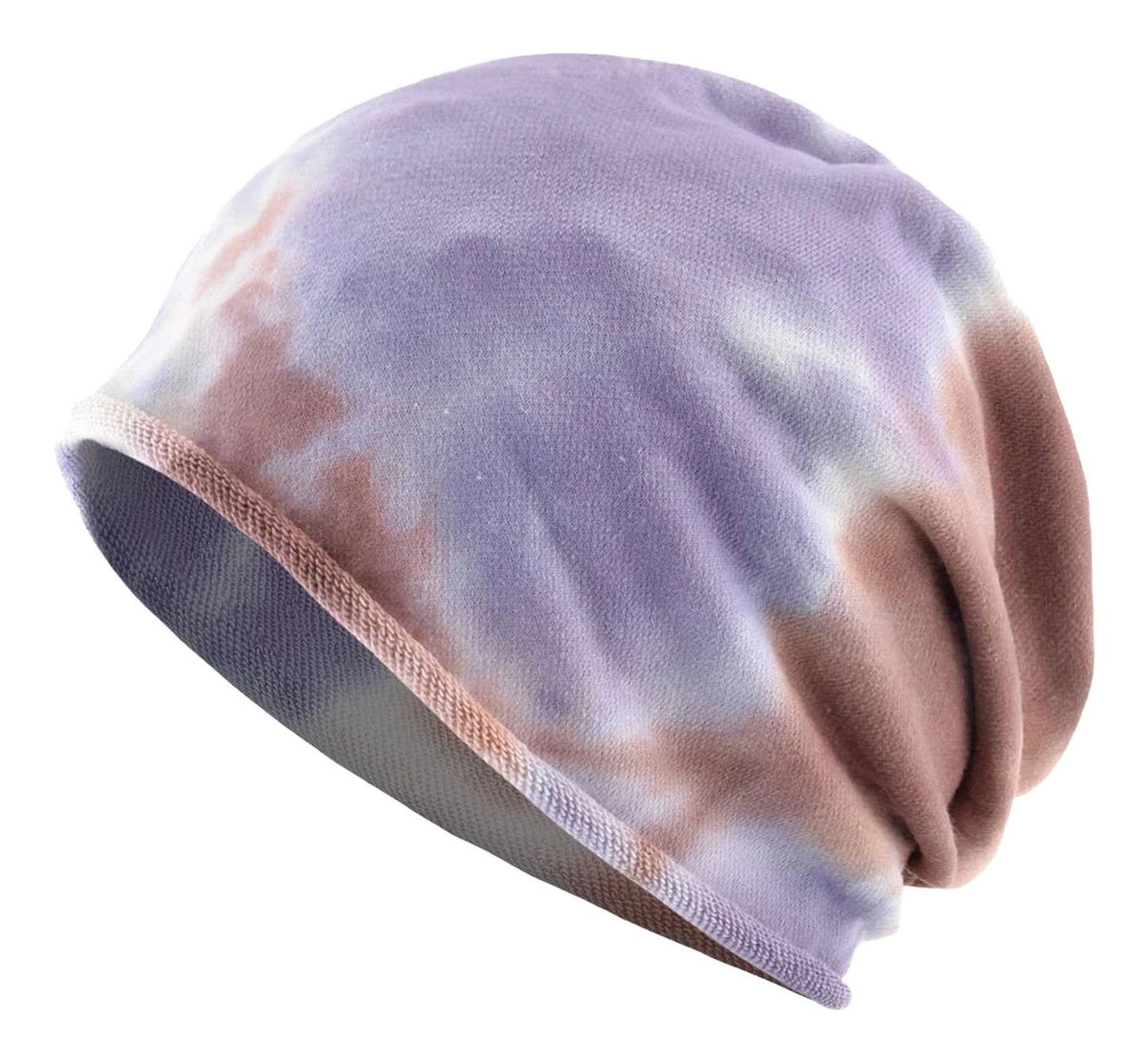 Stylish tie-dye spring summer beanie for women, perfect for casual outings and sunny days