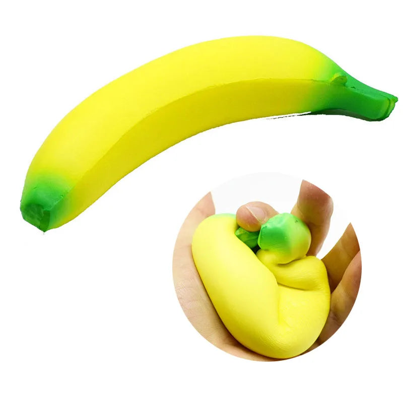 Banana-shaped squishy toy squishy toy designed for stress relief and sensory play