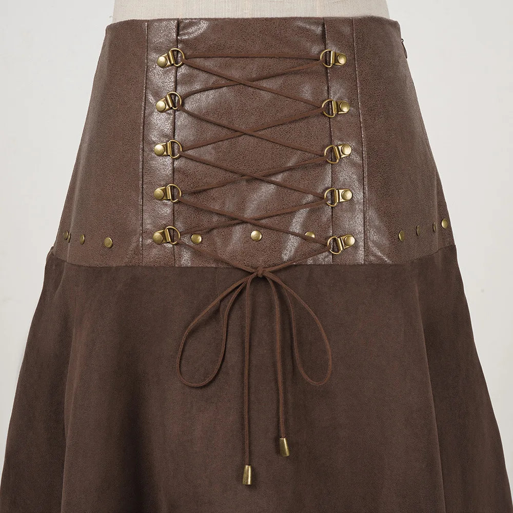 Steampunk Leather Skirt For Women