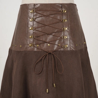 Steampunk Leather Skirt For Women