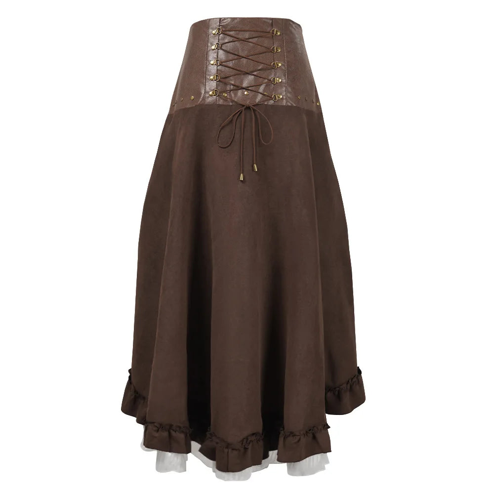Steampunk Leather Skirt For Women