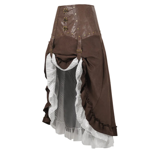 Steampunk Leather Skirt For Women