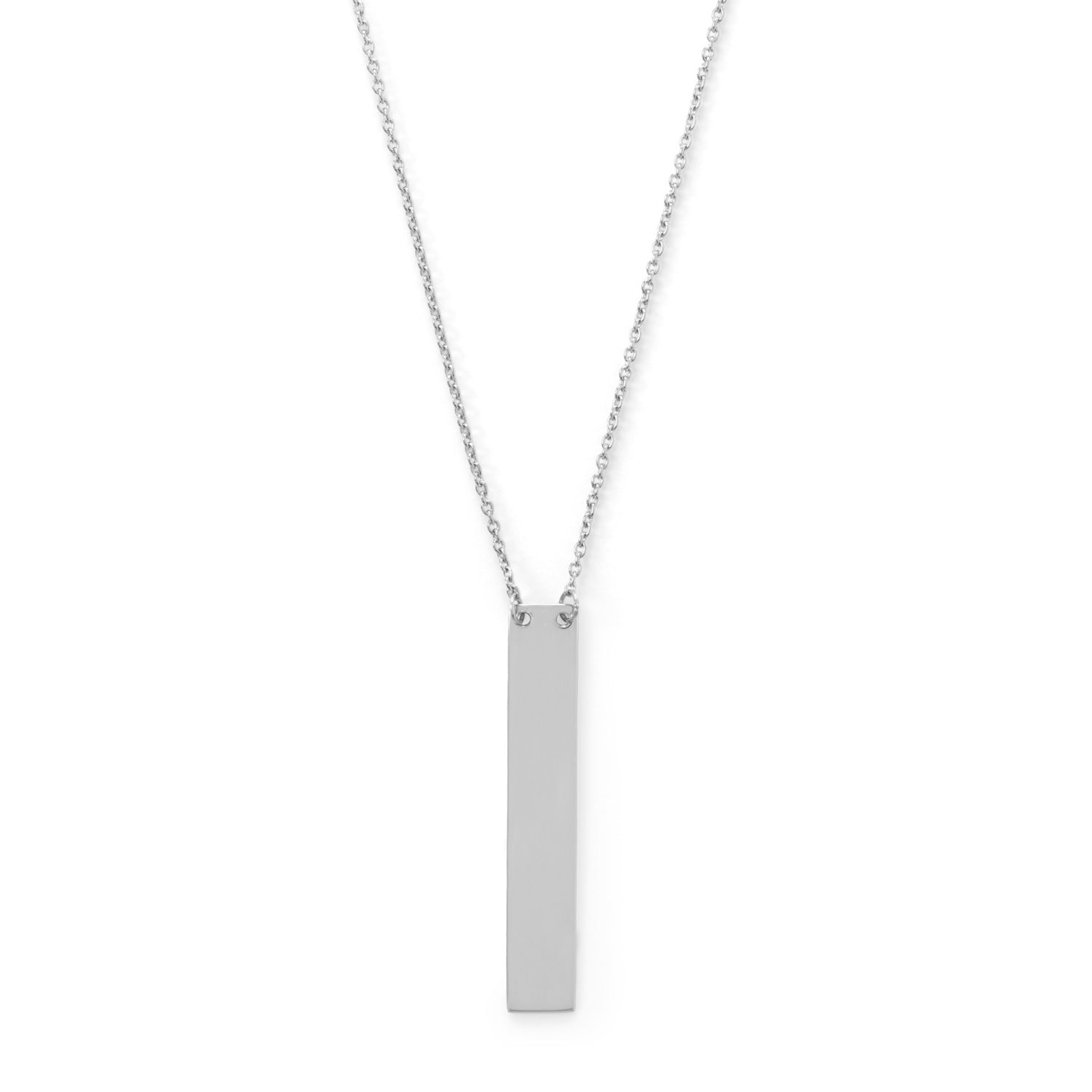 LuckeLadybug LLC sterling silver vertical bar necklace on a delicate chain for elegant layering