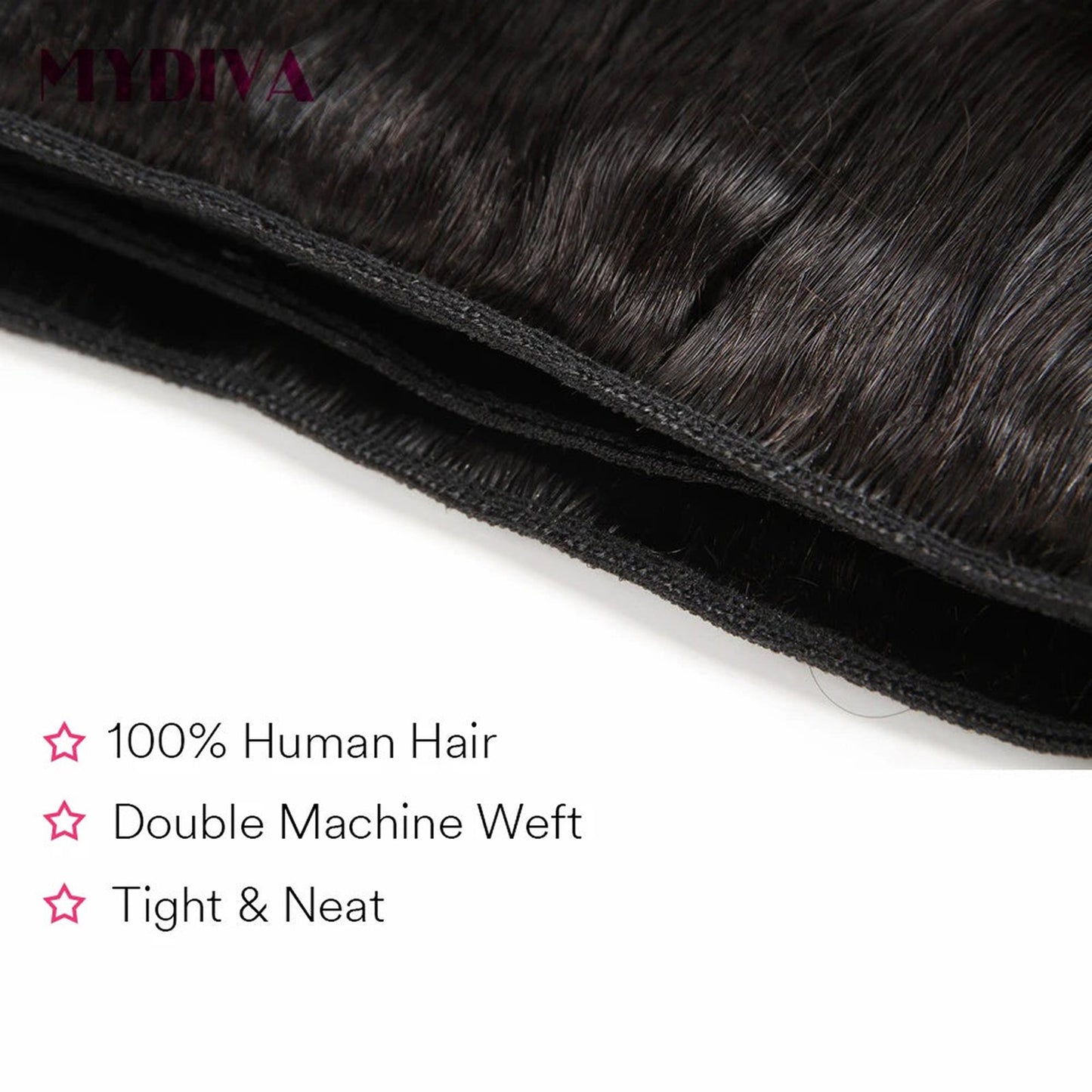 LuckeLadybug LLC straight human hair bundles with 100% human hair, double machine weft for a natural look