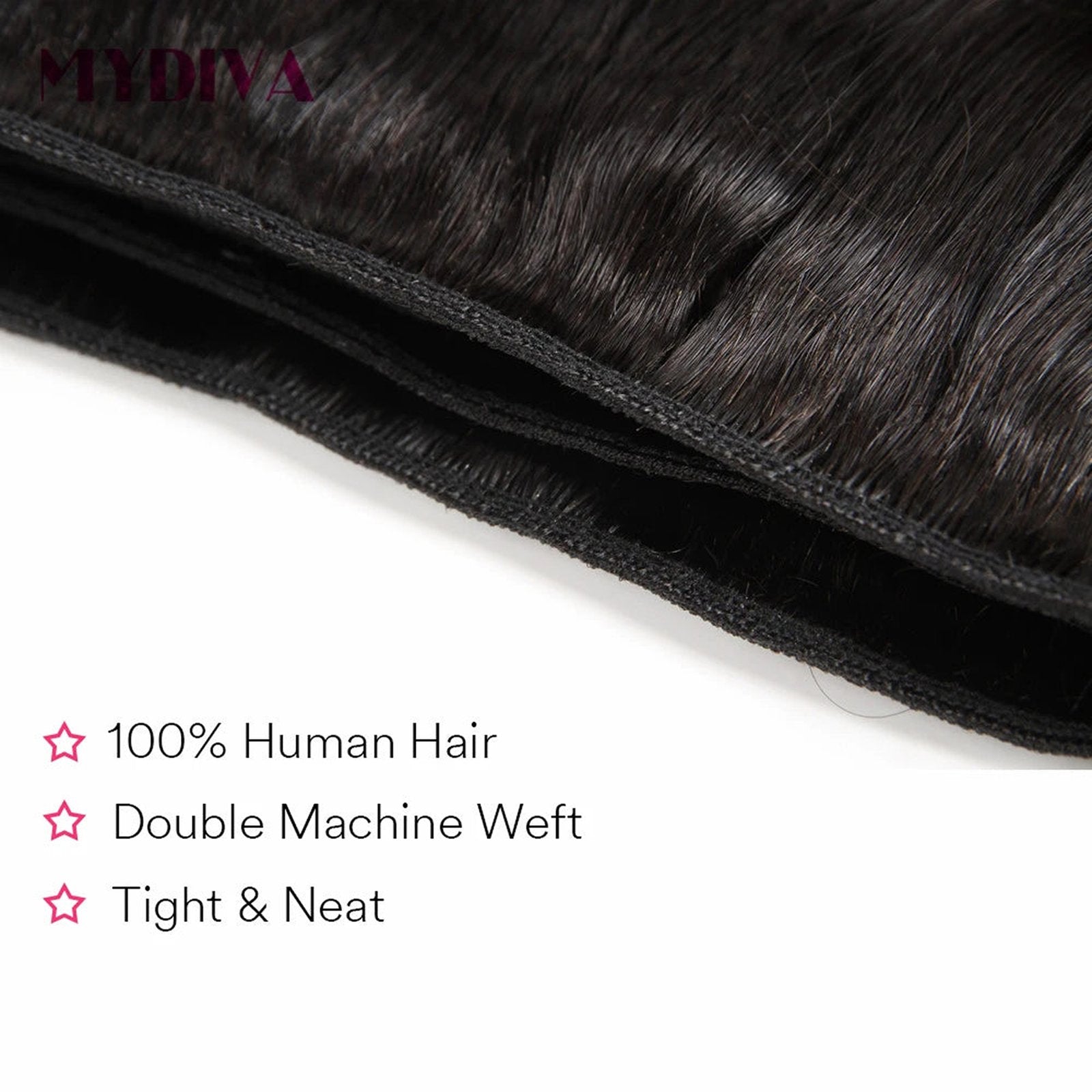 LuckeLadybug LLC straight human hair bundles with 100% human hair, double machine weft for a natural look