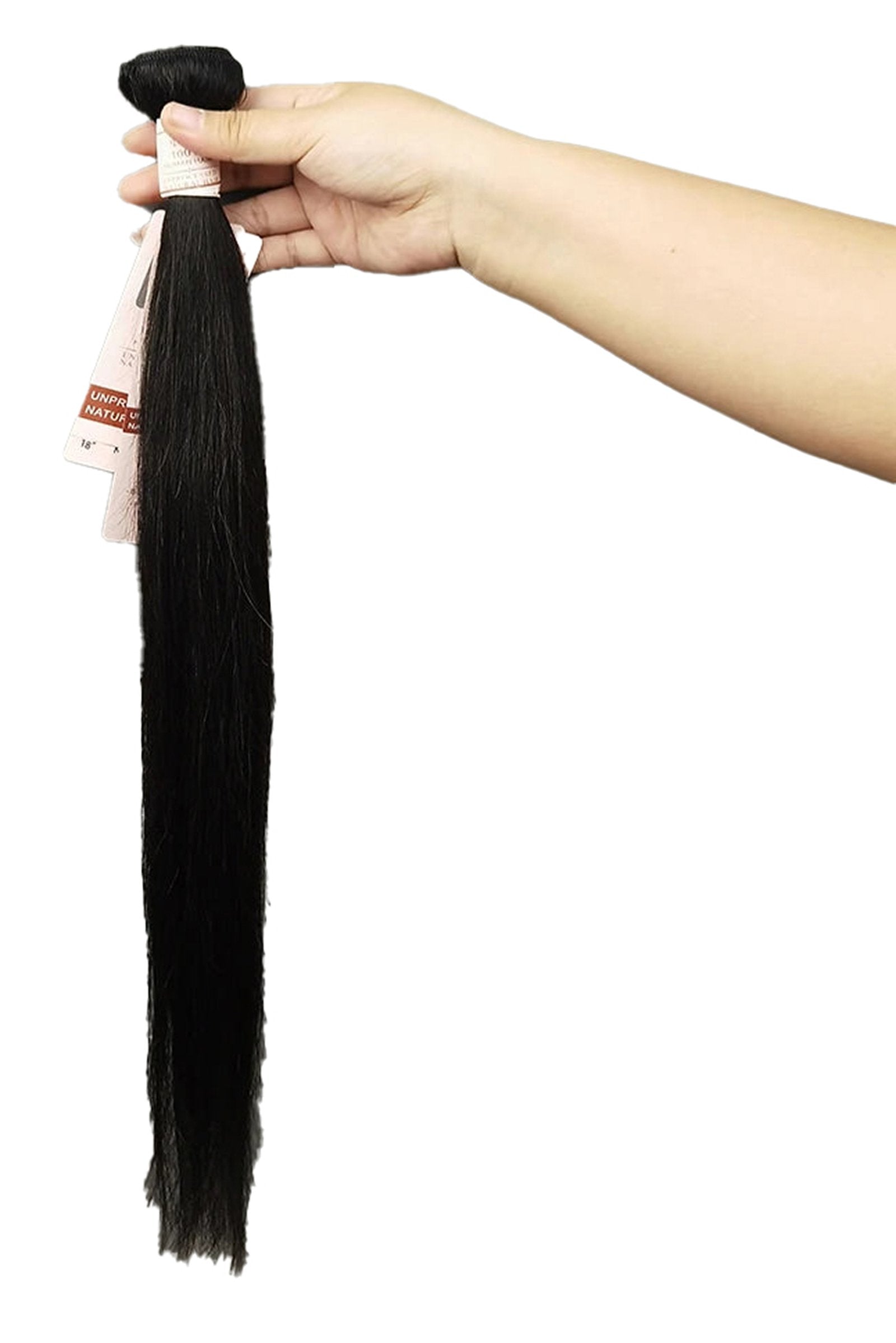 LuckeLadybug LLC long straight human hair bundles in natural black color for versatile styling