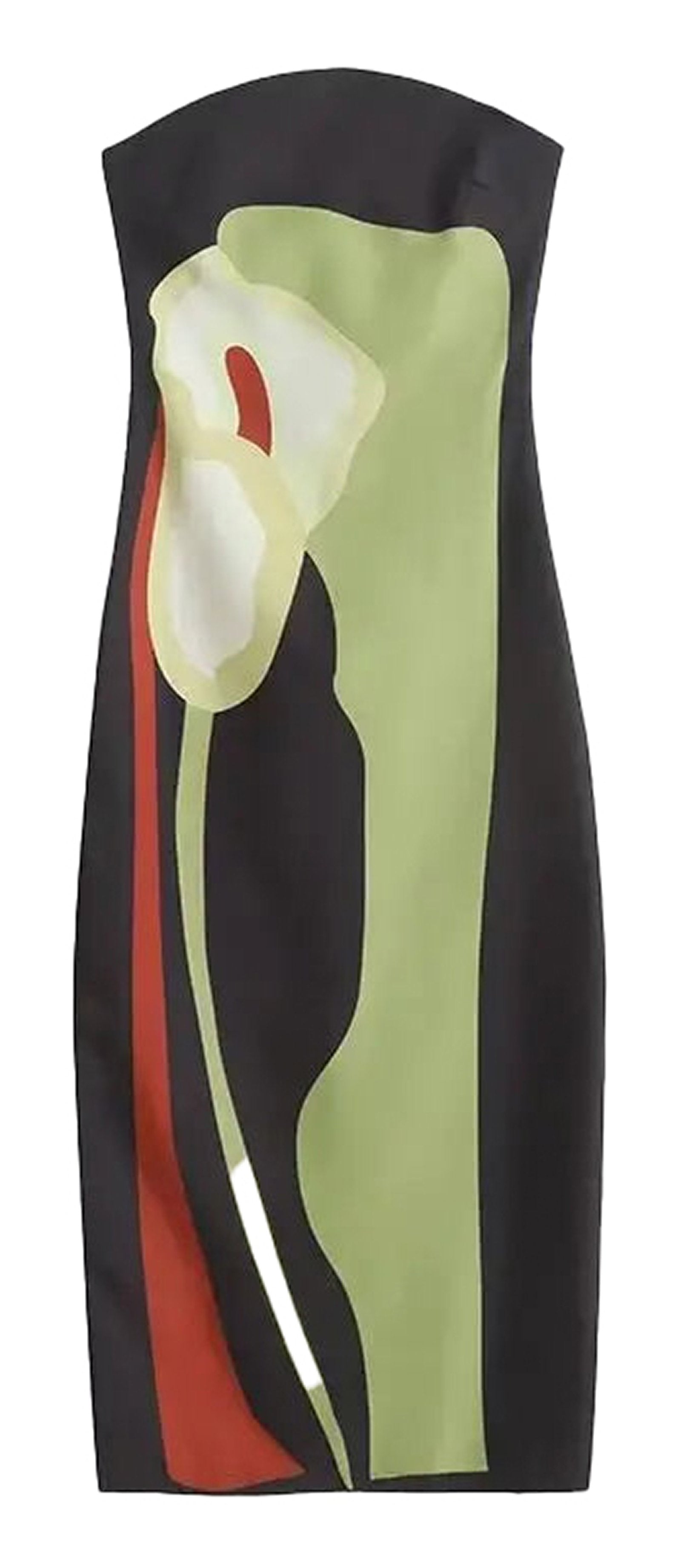 LuckeLadybug LLC strapless backless summer dress with floral design and vibrant colors