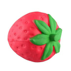 LuckeLadybug strawberry squishy toy for stress relief management techniques with vibrant red and green colors