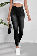 LuckeLAdybug LLC stretchy jeggings in black with a high-rise waist and sleek fit for comfort and style