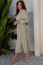 LuckeLadybug LLC Fit & Flare midi dress with stripes, perfect for casual outings and summer events
