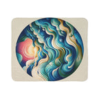 LuckeLadybug sherpa blanket featuring a colorful circular design, a stylish abstract bedding accessory