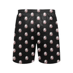 Inkedjoy mens pearl pattern beach shorts black lightweight elastic waistband allover pearl print
