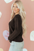 Sweater and Cardigan with Heart Buttons