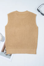 Parchment Sequin Horse Graphic Lightweight Knitted Sweater Vest