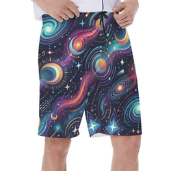 LuckeLadybug Swim Shorts Men with Vibrant Galaxy Print for Stylish Beachwear