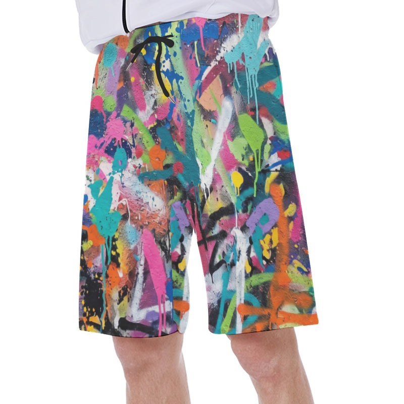 LuckeLadybug Colorful Graffiti Swim Shorts Men with Comfortable Fit for Beach and Pool Wear