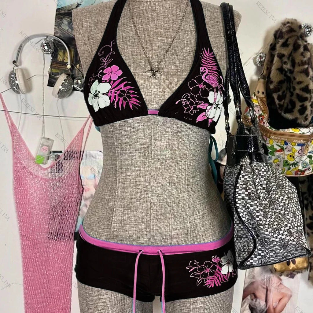 LuckeLadybug Bikini with Floral Design, Perfect for Swimmers Swimwear Collection