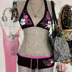 LuckeLadybug Bikini with Floral Design, Perfect for Swimmers Swimwear Collection