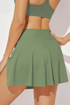 LuckeLadybug LLC Skort in Olive Green Ideal for Swimmers Swimwear with Stylish Flared Design