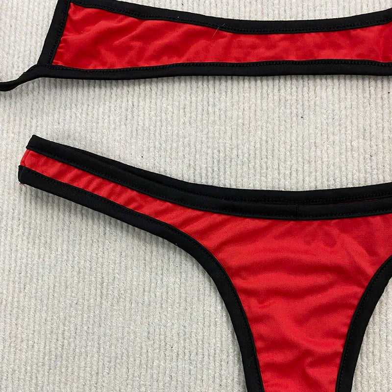 Retro Swimsuit in Bold Red Design