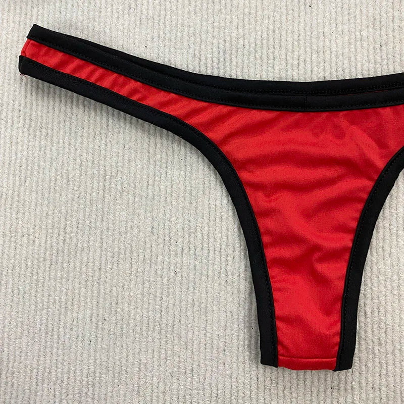 Retro Swimsuit in Bold Red Design