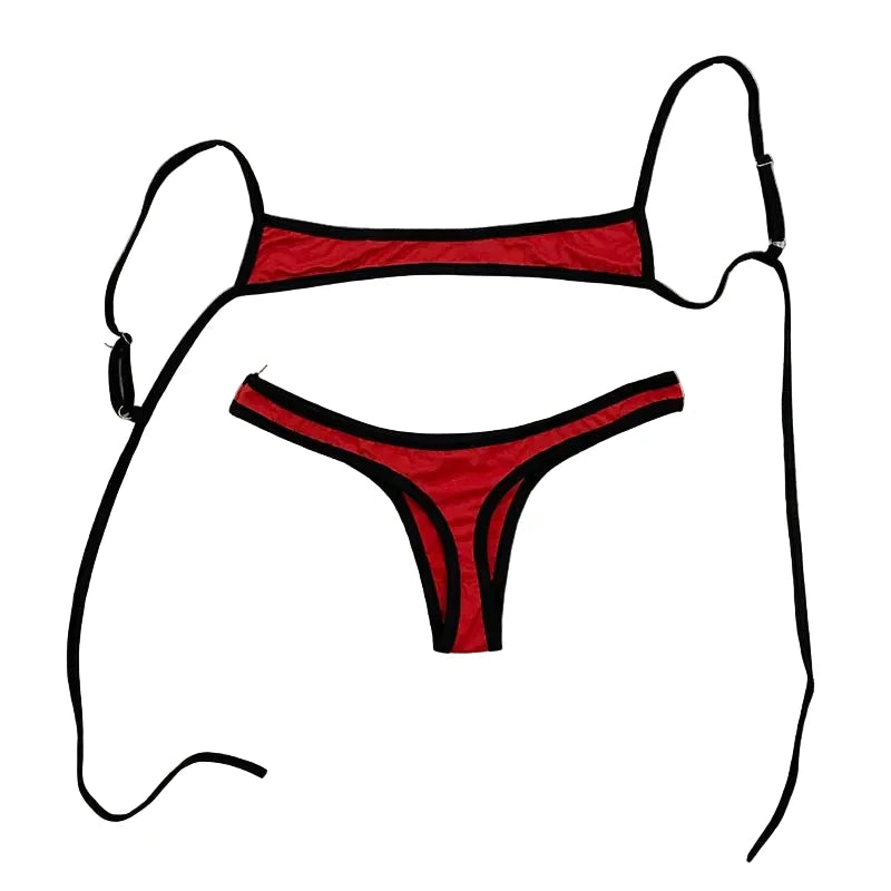 Retro Swimsuit in Bold Red Design