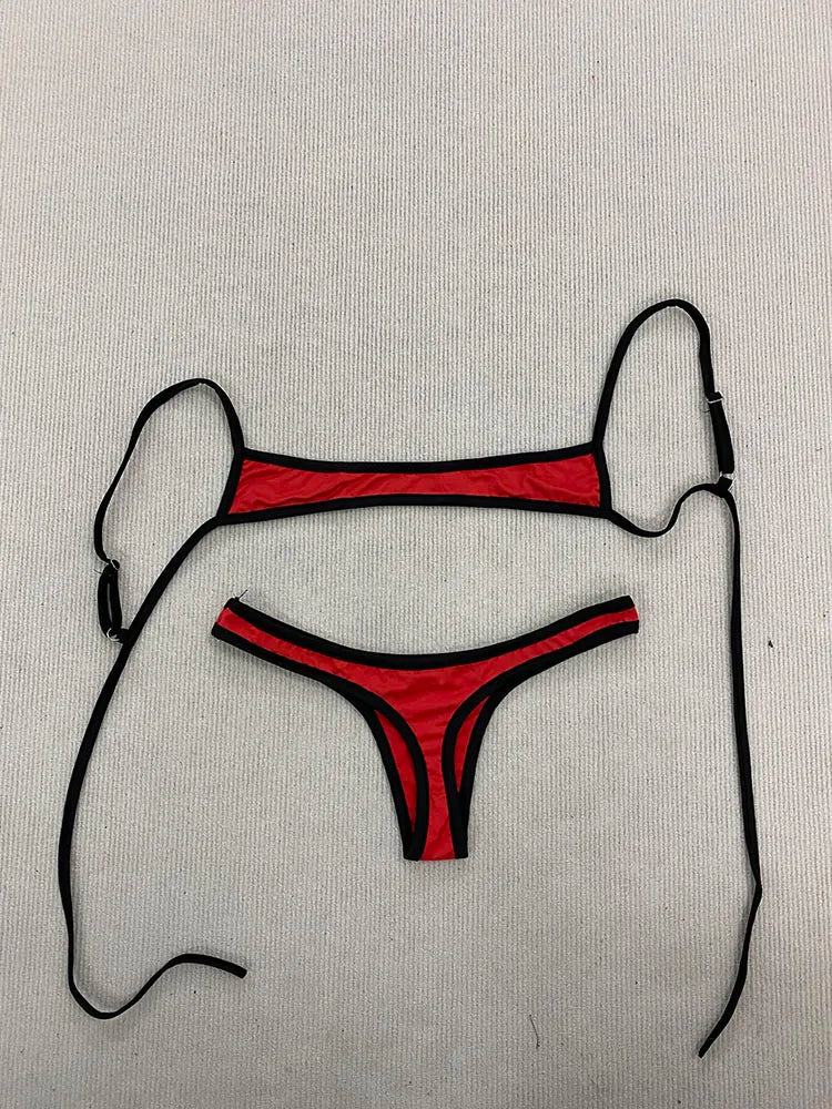 Retro Swimsuit in Bold Red Design