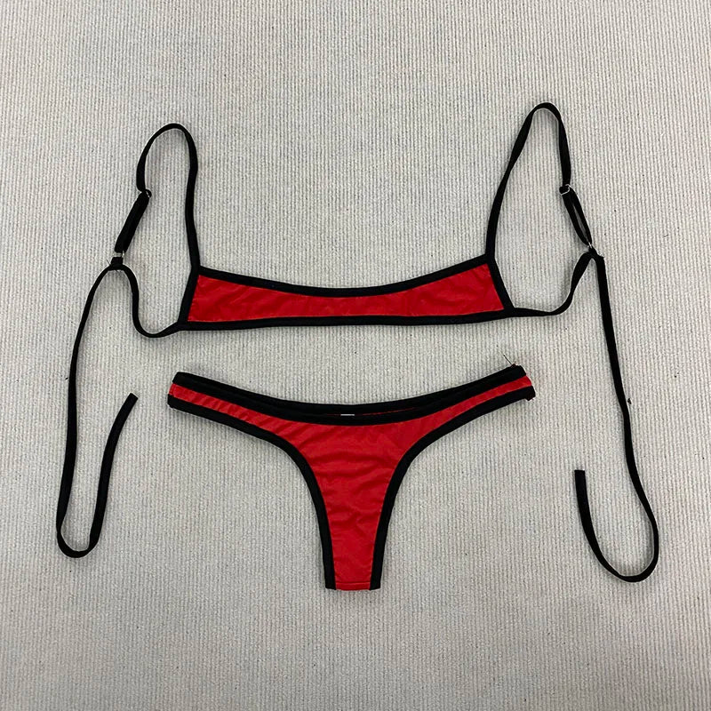 Retro Swimsuit in Bold Red Design