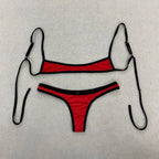 Retro Swimsuit in Bold Red Design