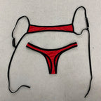 Retro Swimsuit in Bold Red Design