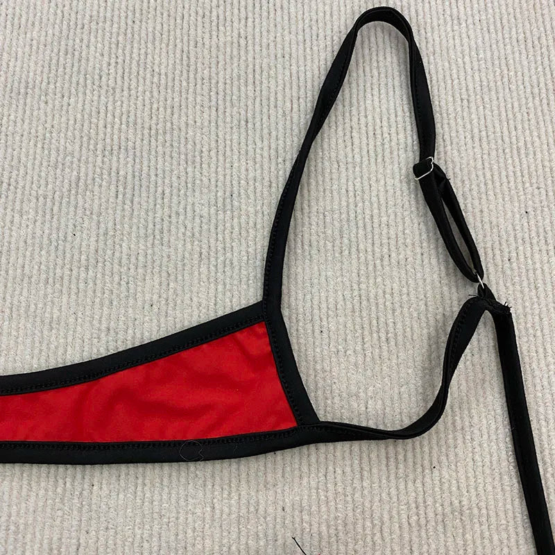 Retro Swimsuit in Bold Red Design