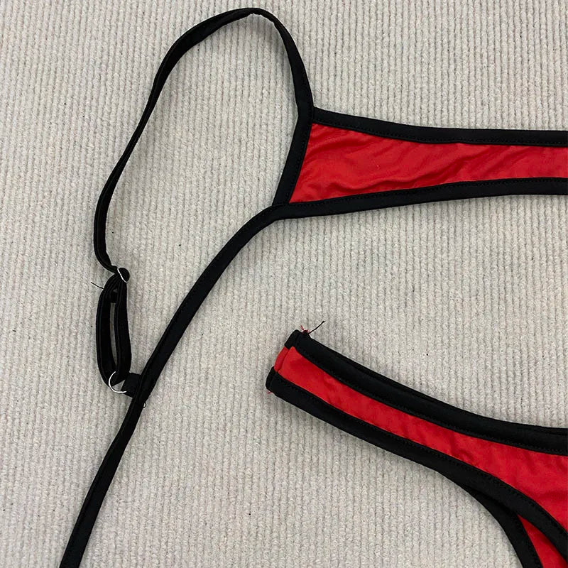 Retro Swimsuit in Bold Red Design