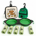 LuckeLadybug LLC Travel Kit with collapsible bowls and waste bags for dog park at love's travel stops