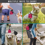 LuckeLadybug Dispenser for poop bags for dog with multiple carrying options for pet owners