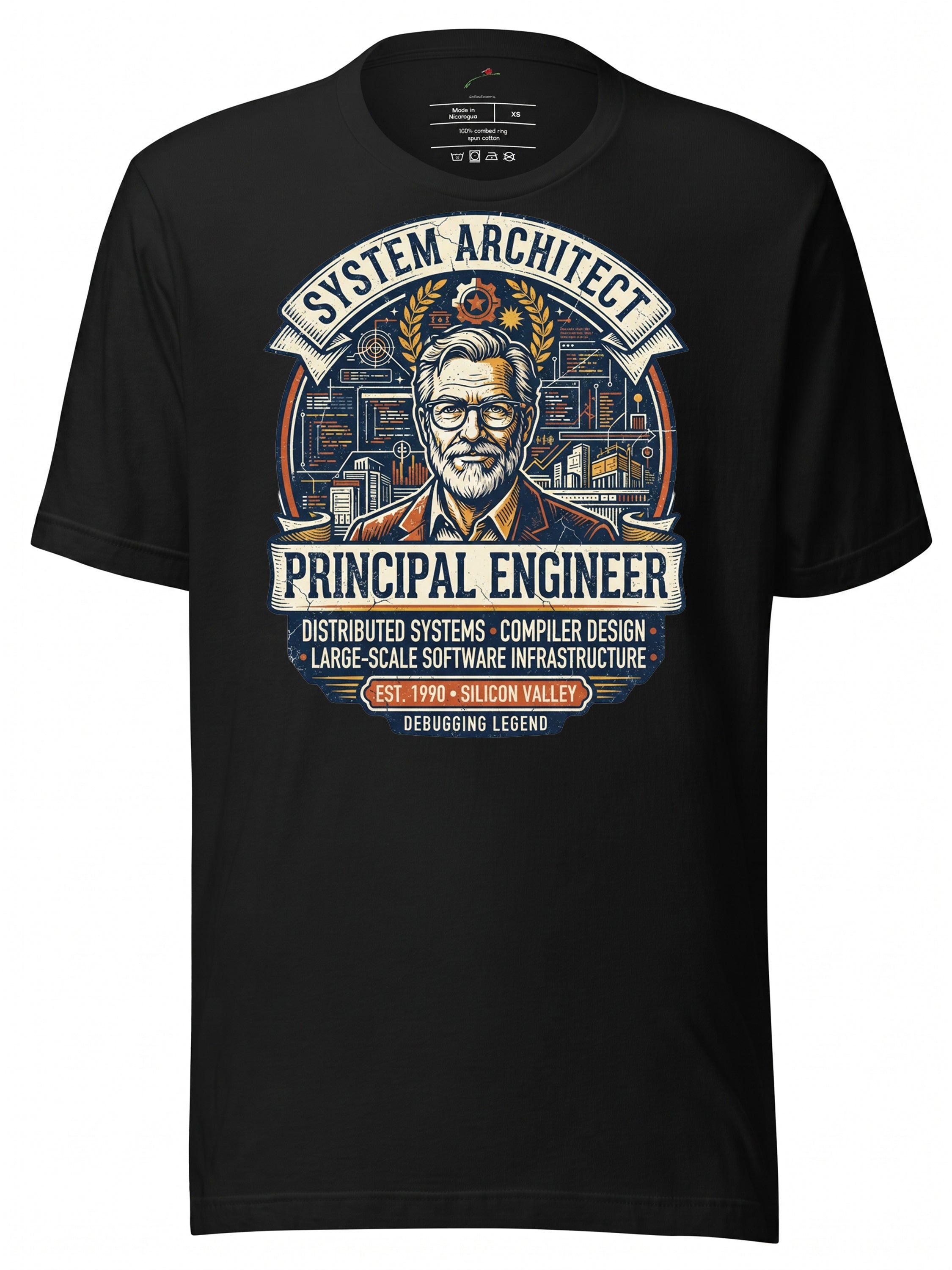 Black Texas Tech tee featuring a graphic design for system architects and principal engineers