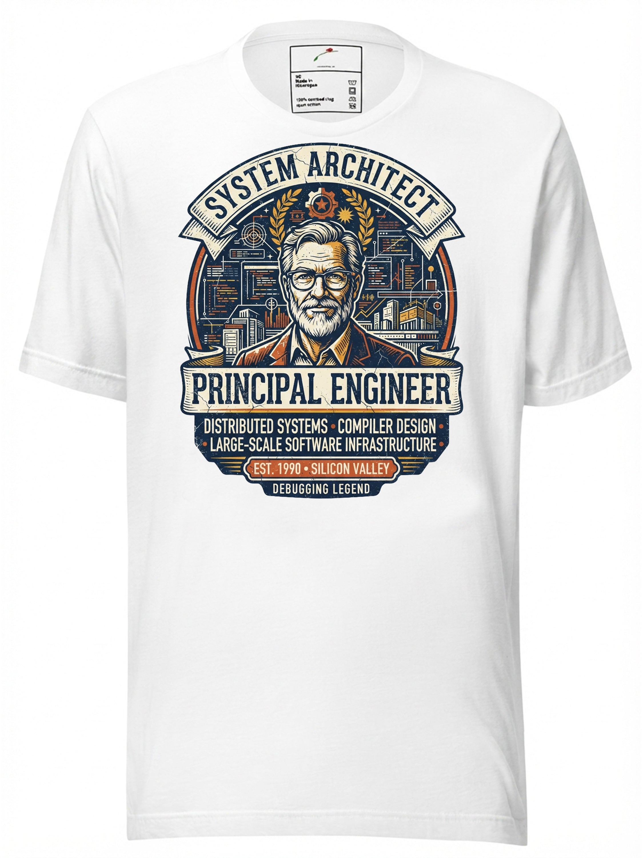LuckeLadybug LLC Texas Tech tee featuring a System Architect graphic design on a white T-shirt