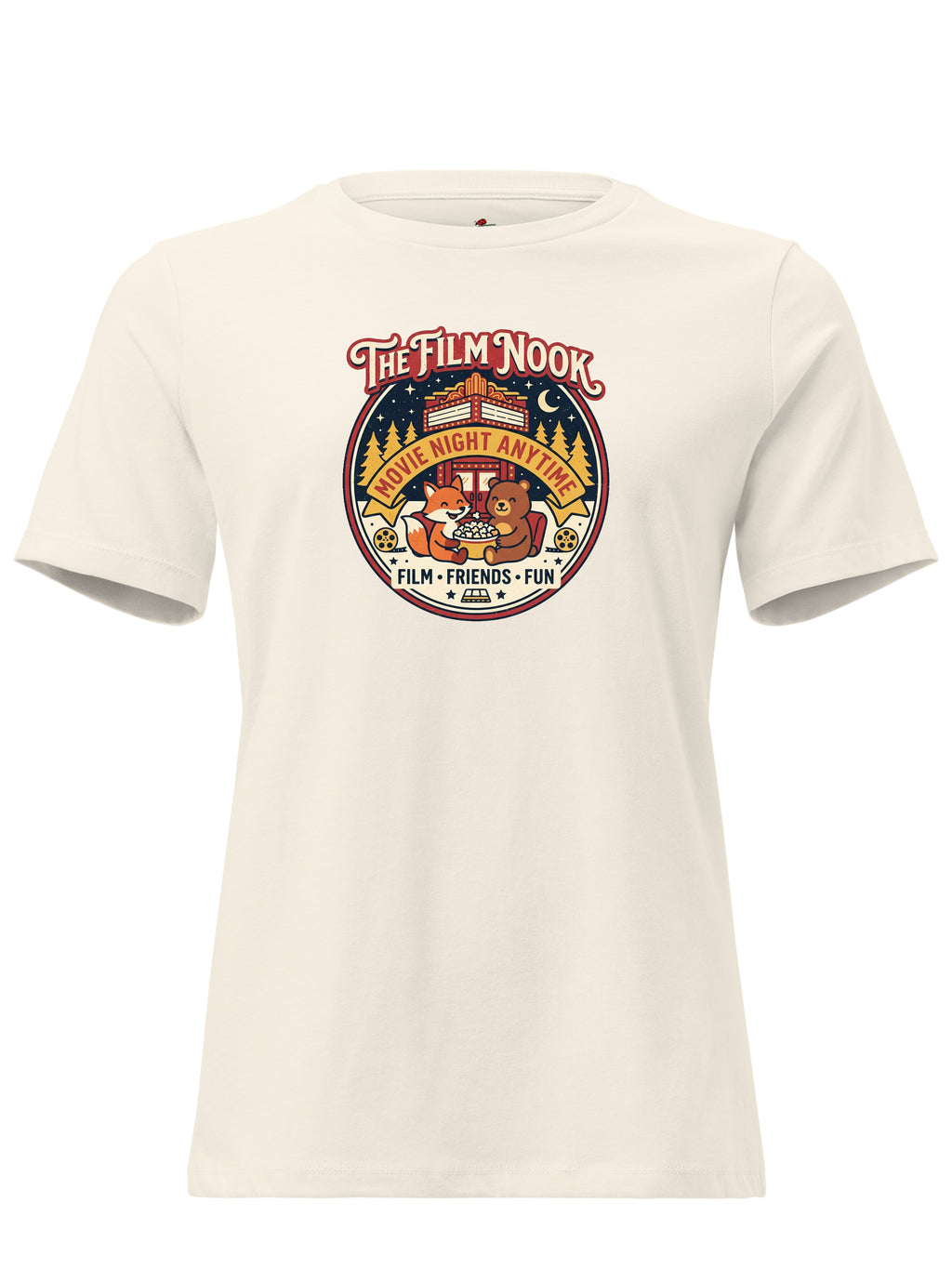 LuckeLadybug LLC T-Shirt featuring The Film Nook design with movie night theme and the Wall Street Journal