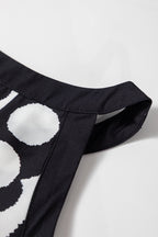 Black Abstract Dot Flower Print Tank Top
